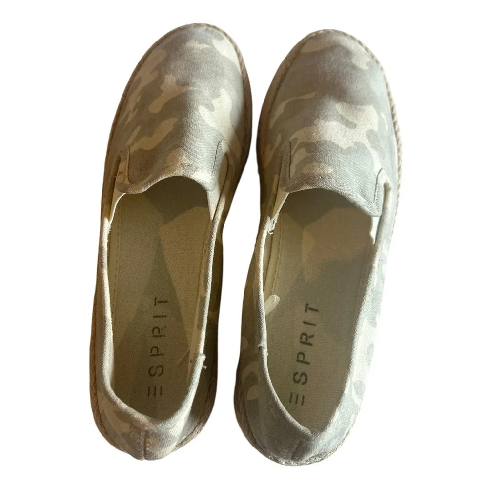 Women's ESPRIT Camouflage Green Casual Slip Ons Shoes Sneakers Memory Foam Boho - Picture 2 of 7